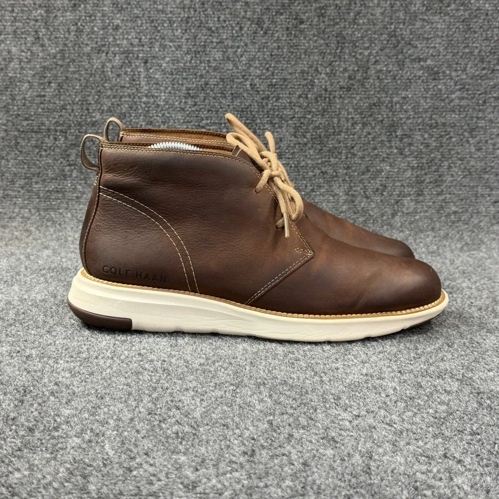 Cole Haan Grand Atlantic Chukka Boots Men's 10 Brown Leather Classic Casual Shoe